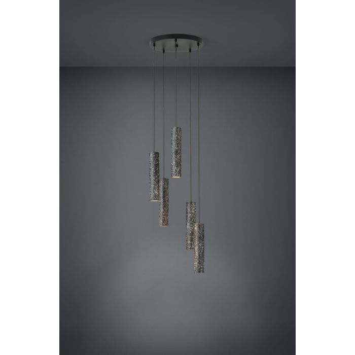 Eglo Mentalona 39823 Κρεμαστό Φωτιστικό για 5 Λαμπτήρες GU10 Γκρι 36.5εκ.